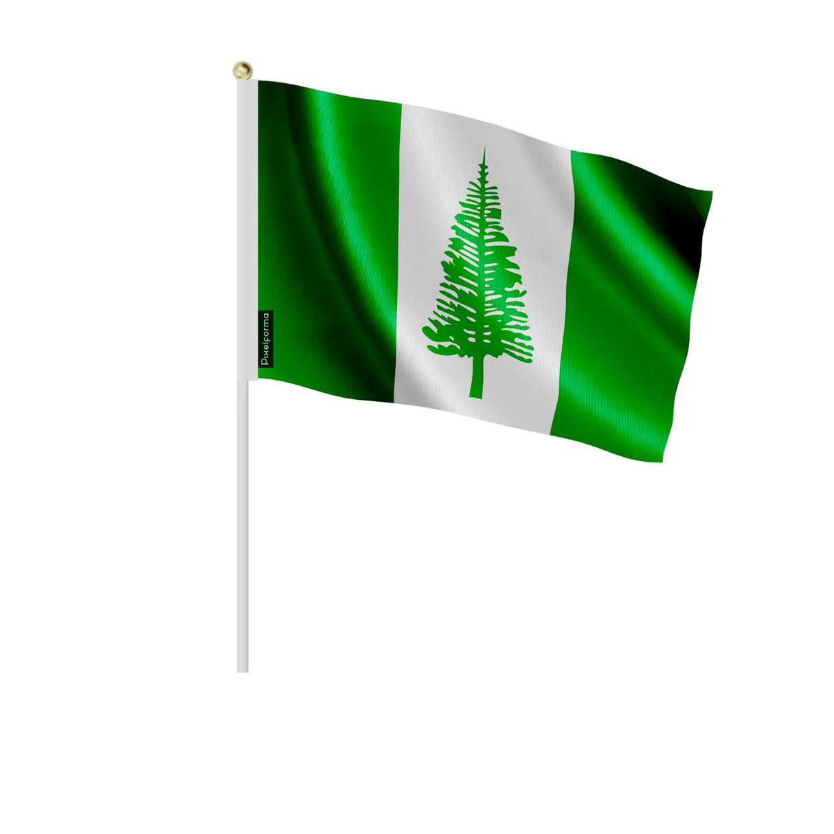 Mini drapeau île norfolk en polyester à tenir à la main