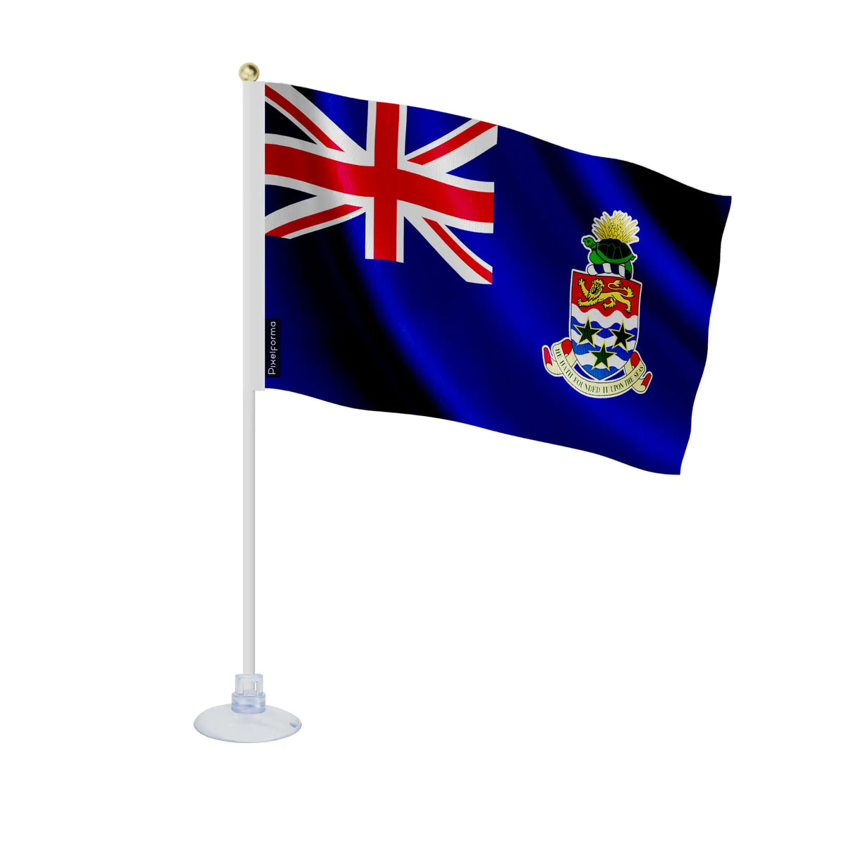 Mini drapeau îles caïmans polyester avec ventouse