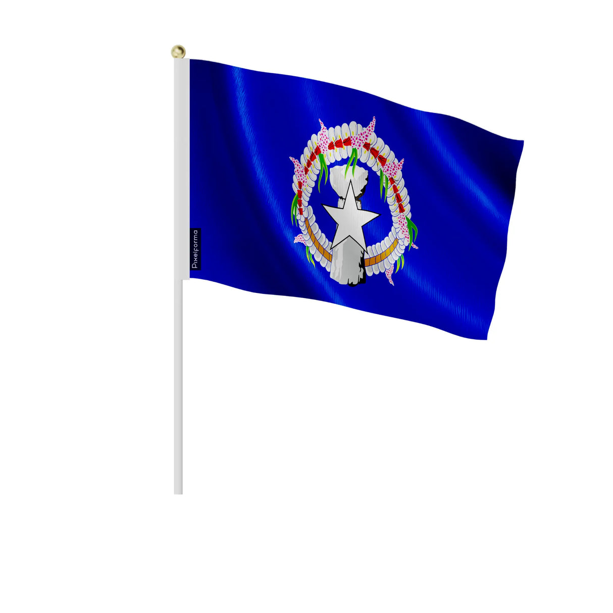 Mini drapeau îles mariannes du nord en polyester à main