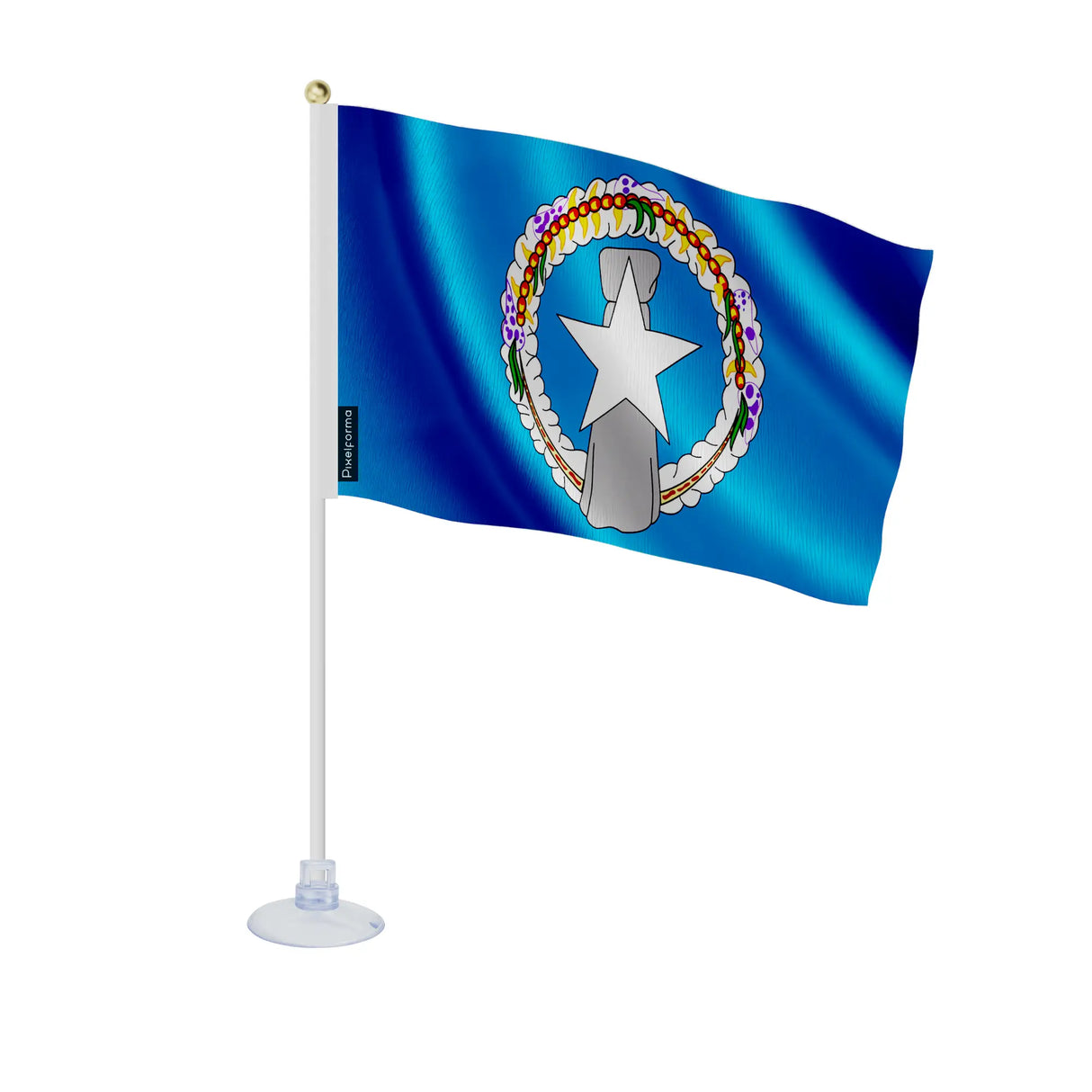Mini drapeau îles mariannes du nord polyester ventouse