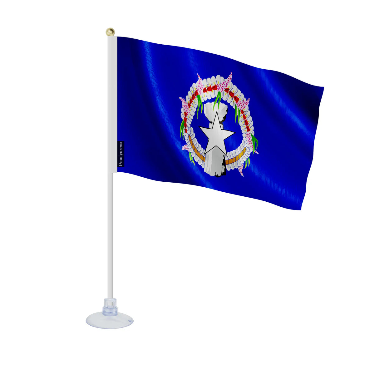 Mini drapeau îles mariannes du nord polyester ventouse