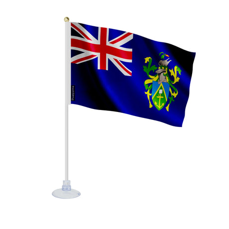 Mini drapeau îles pitcairn polyester avec ventouse