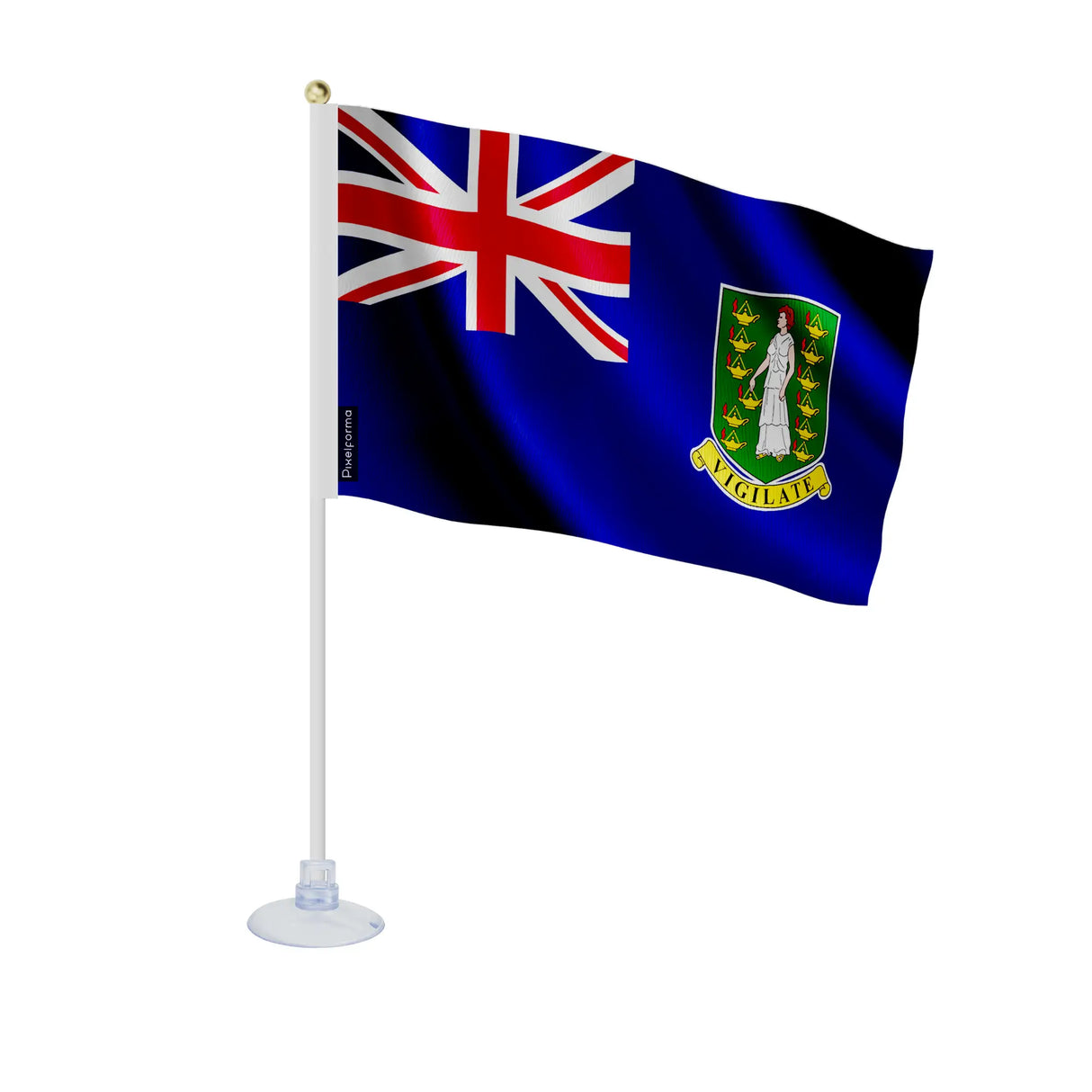 Mini drapeau îles vierges britanniques polyester ventouse