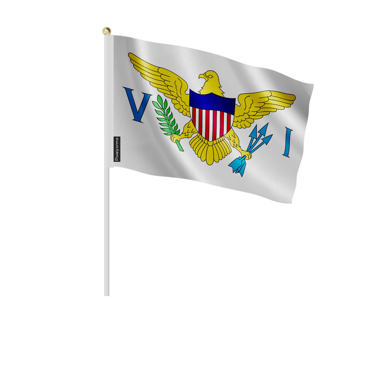 Mini drapeau îles vierges des états-unis en polyester main