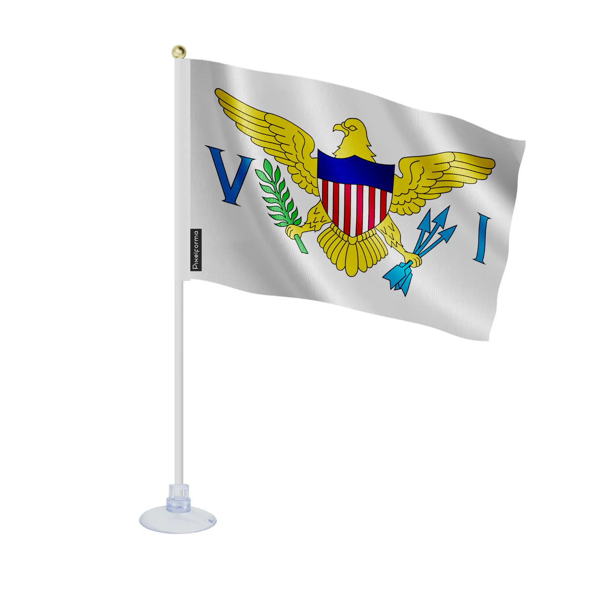 Mini drapeau îles vierges des états-unis ventouse polyester