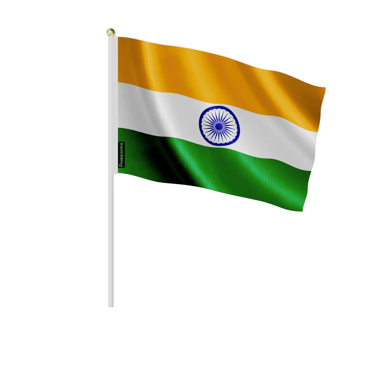 Mini drapeau inde à tenir en main en polyester déco fête