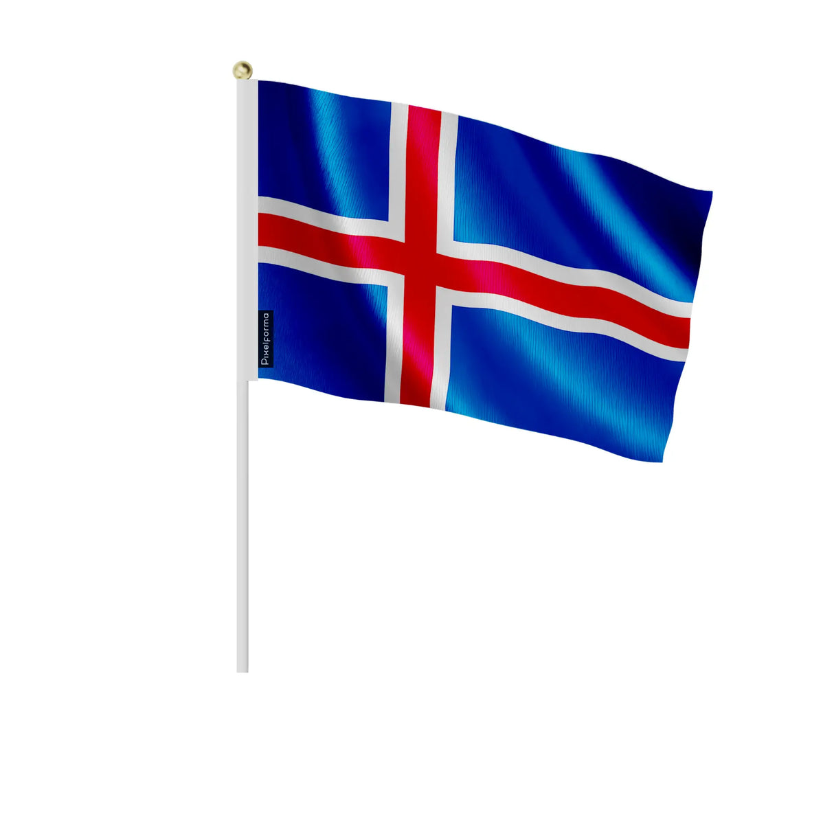 Mini drapeau islande en polyester à tenir à la main