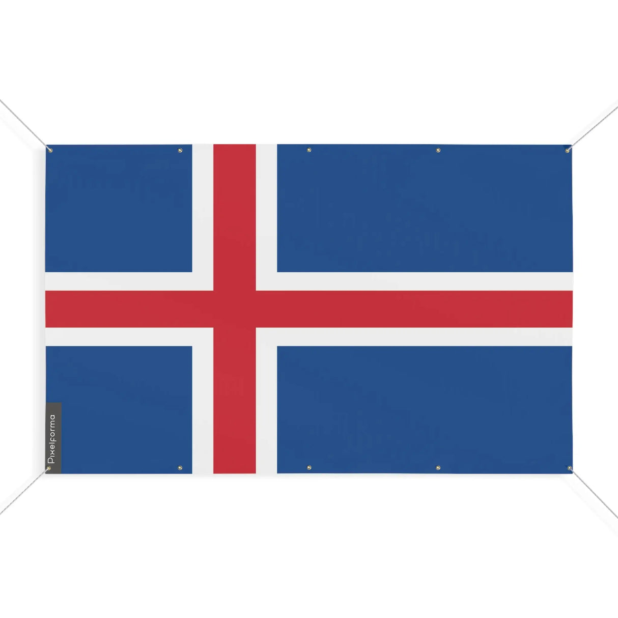 Mini drapeau islande en polyester avec œillets résistants