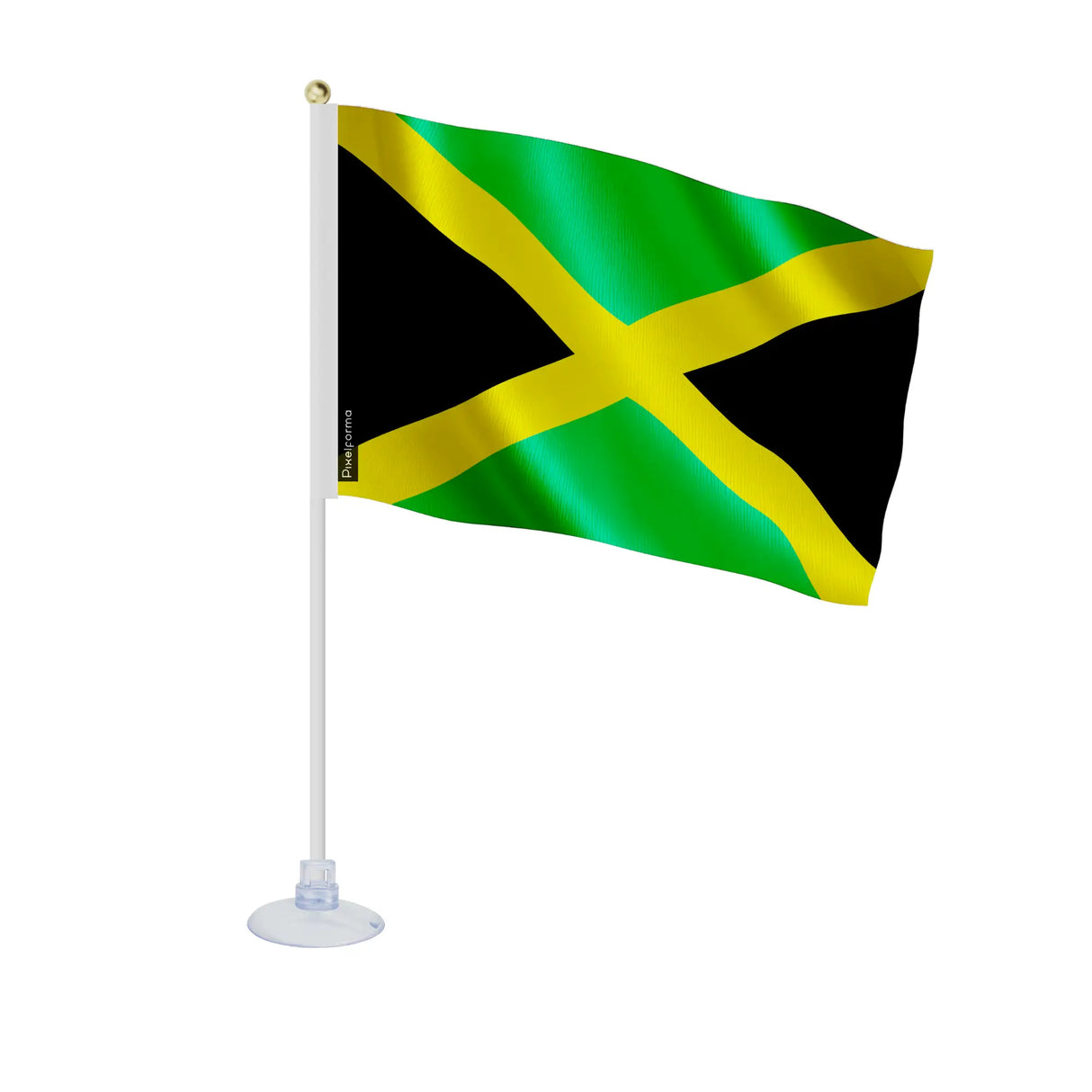 Mini drapeau jamaïque polyester avec ventouse résistante