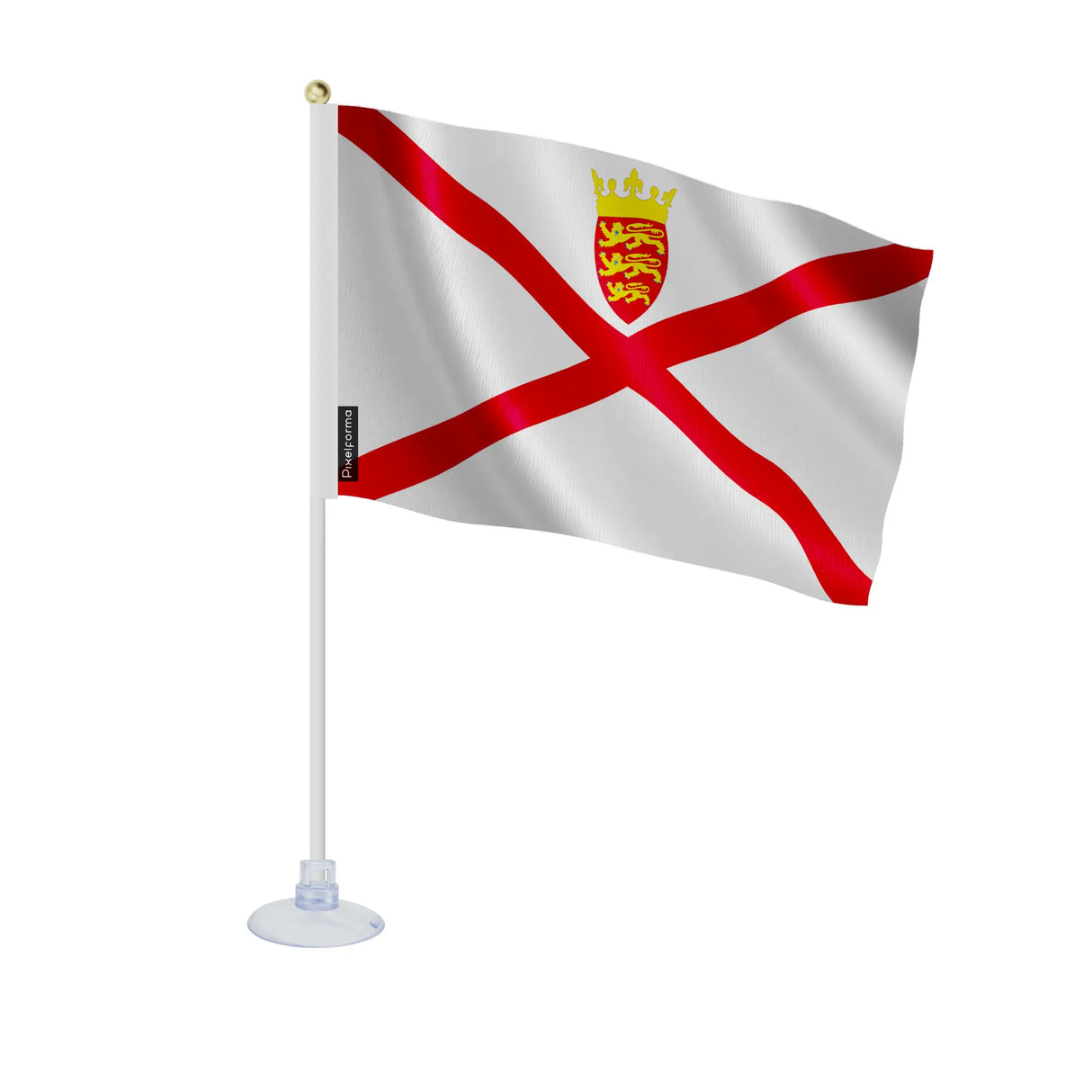 Mini drapeau jersey en polyester avec ventouse pratique