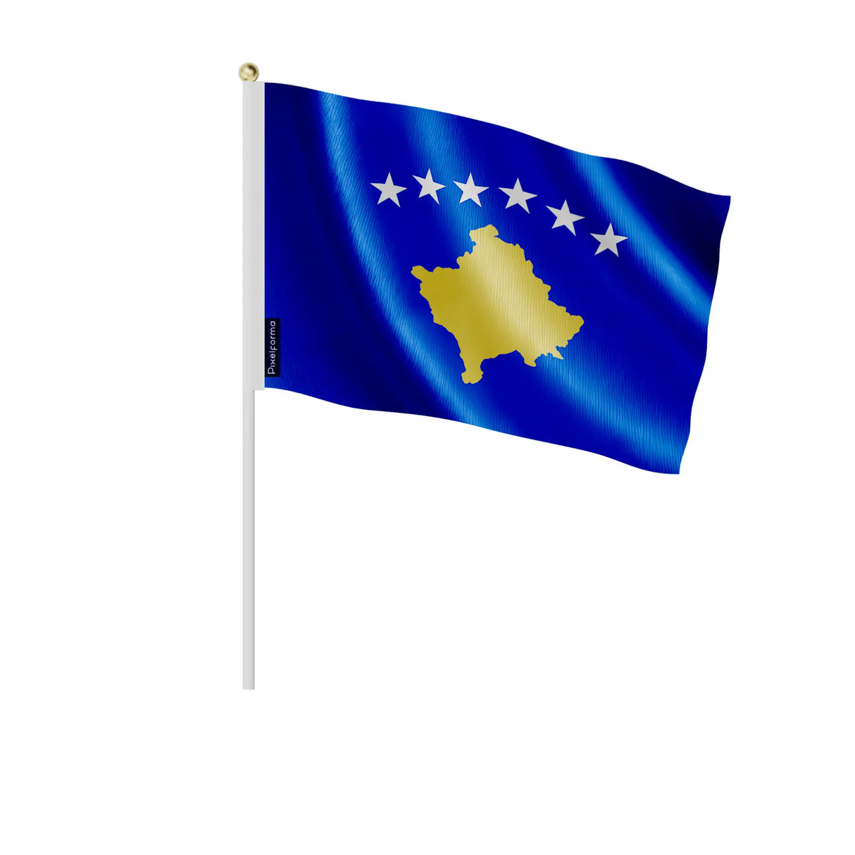Mini drapeau kosovo en polyester à tenir à la main