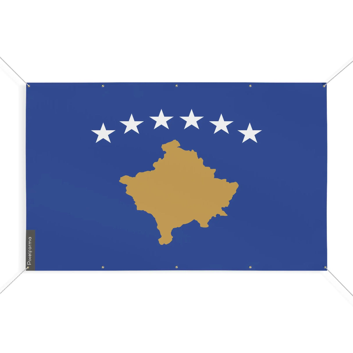 Mini drapeau kosovo en polyester résistant avec oeillets