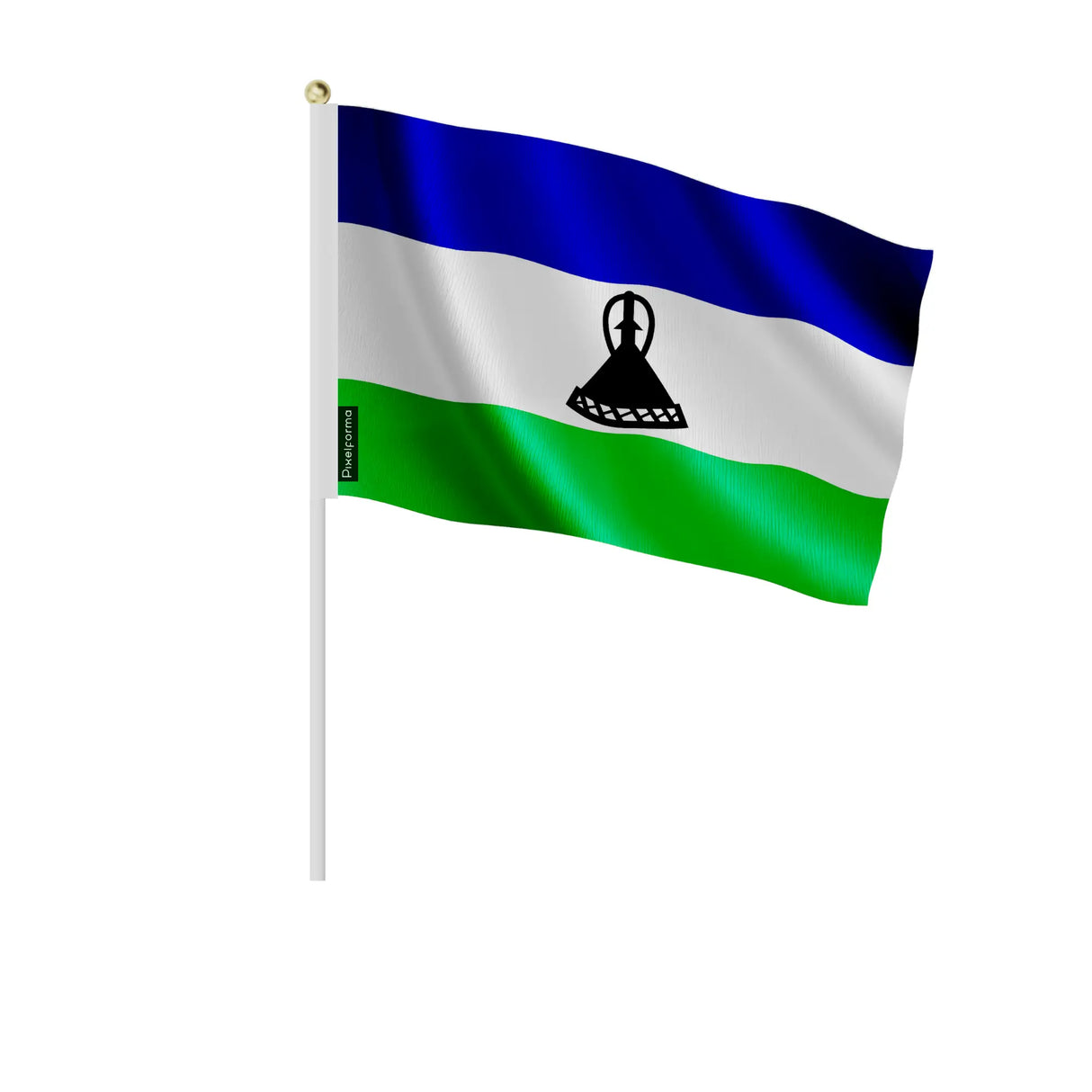 Mini drapeau lesotho en polyester à tenir à la main