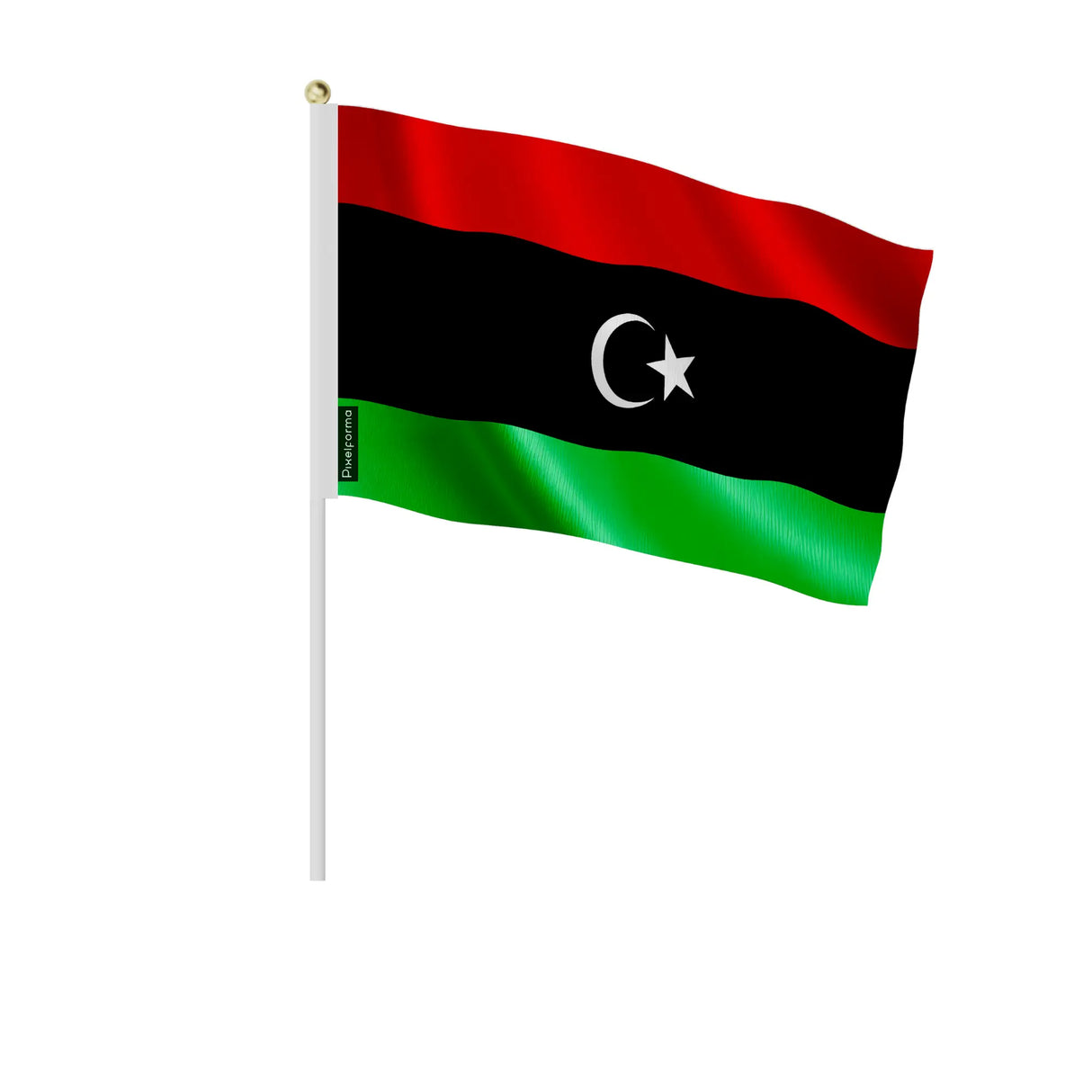 Mini drapeau libye en polyester à tenir à la main