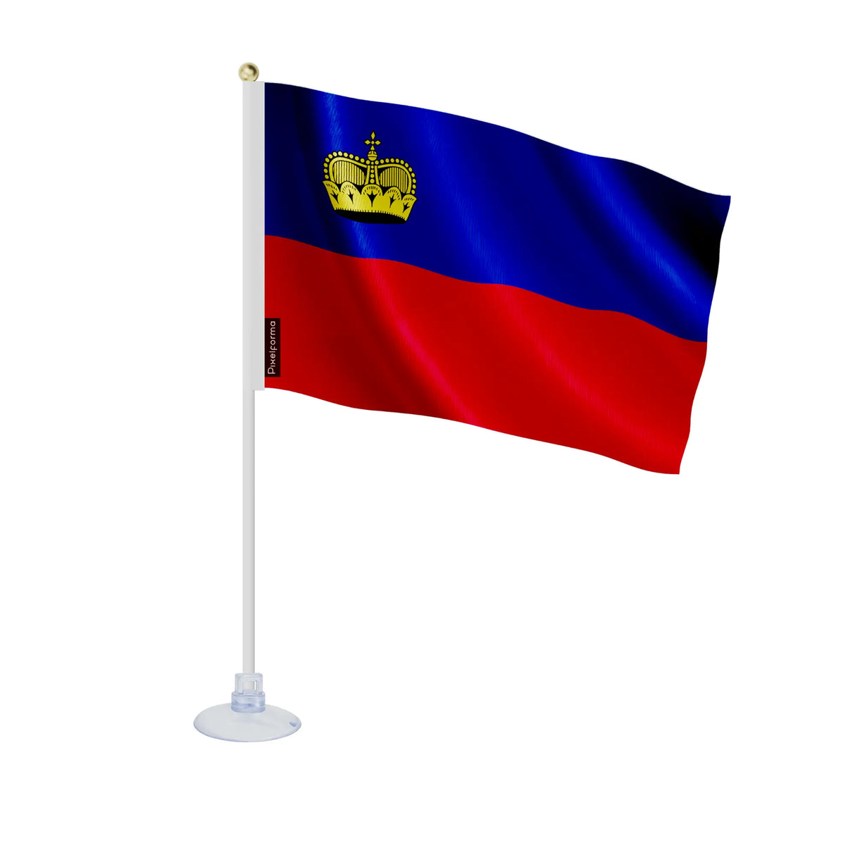 Mini drapeau liechtenstein en polyester avec ventouse