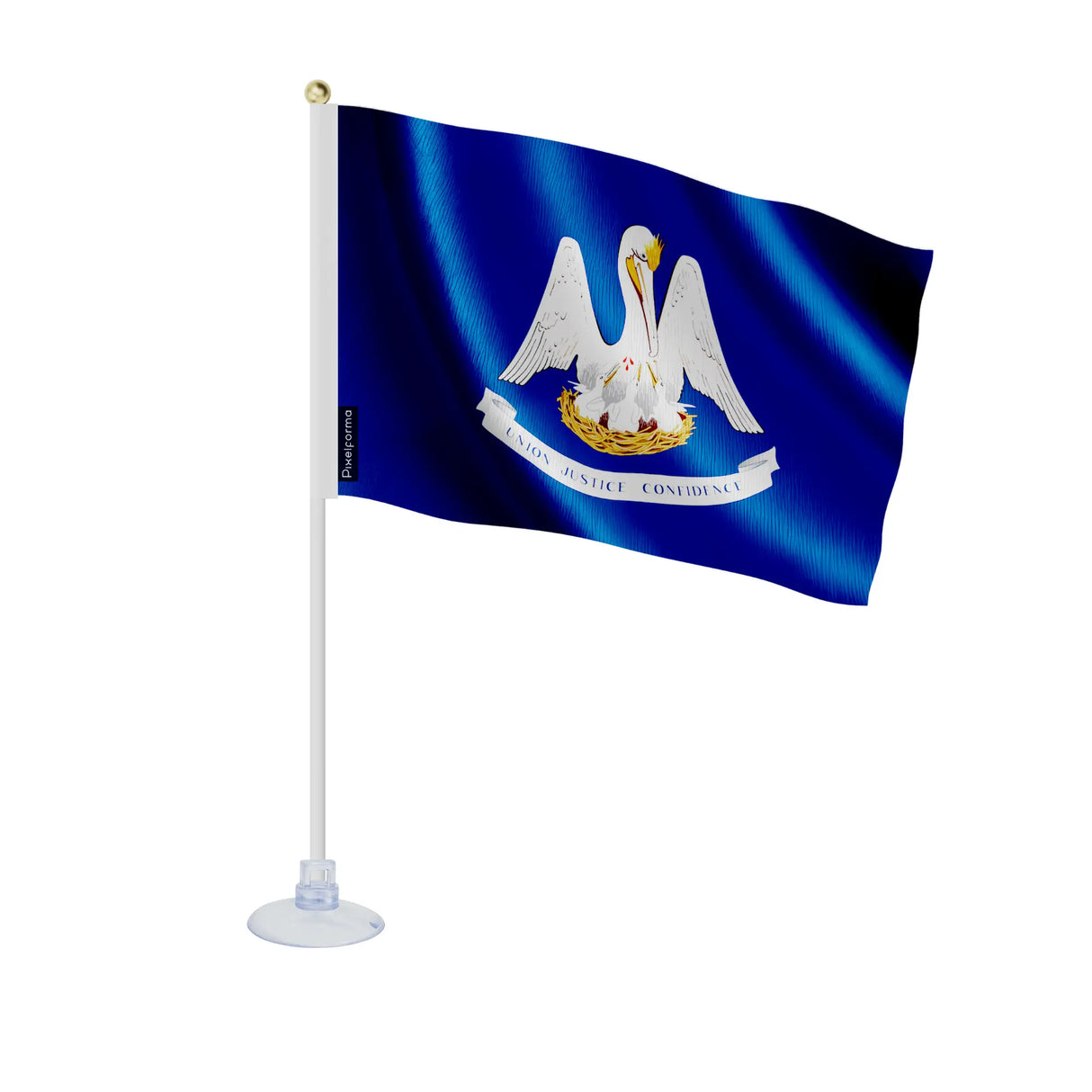 Mini drapeau louisiane ventouse en polyester pour vitrine