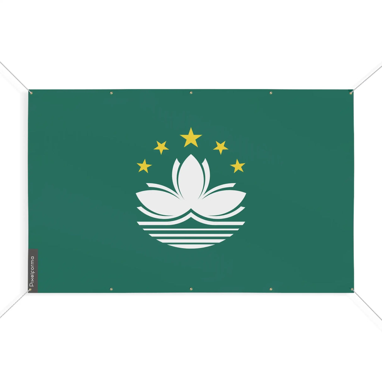 Mini drapeau macao en polyester avec œillets résistants