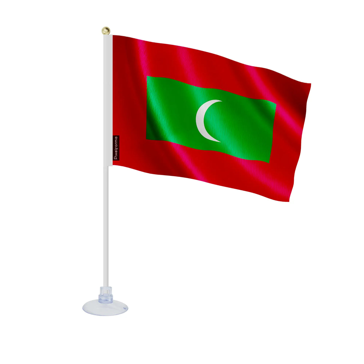 Mini drapeau maldives polyester avec ventouse pour vitre