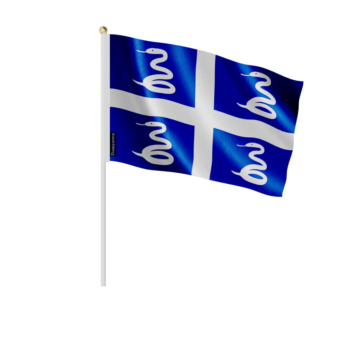 Mini drapeau martinique polyester à main pour décoration