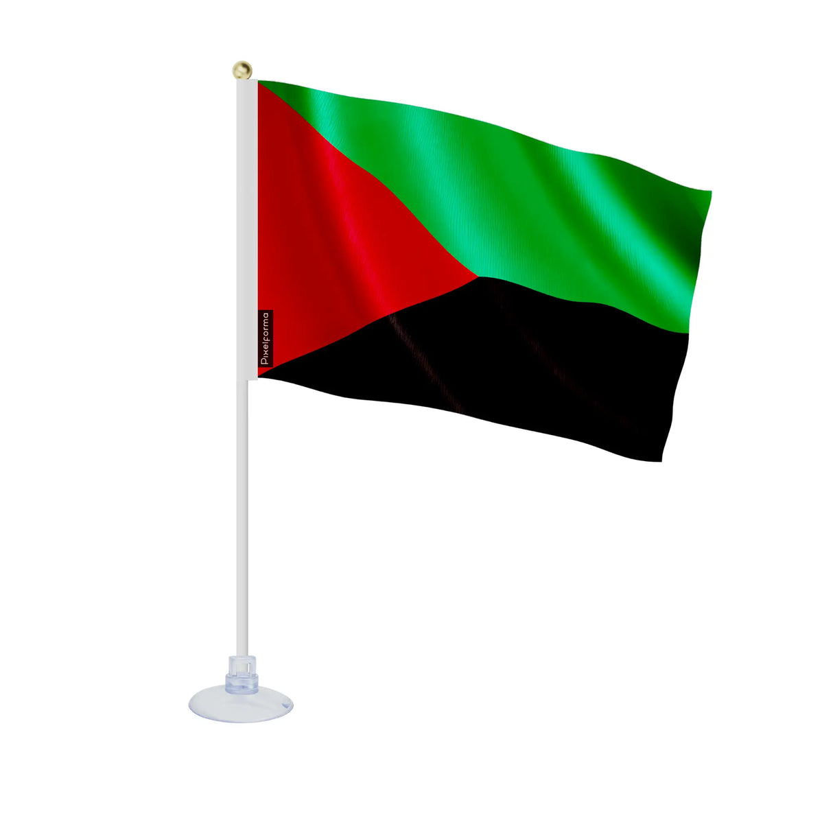 Mini drapeau martinique polyester avec ventouse pour vitres