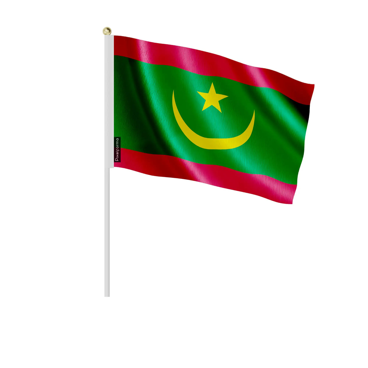 Mini drapeau mauritanie polyester à tenir à la main
