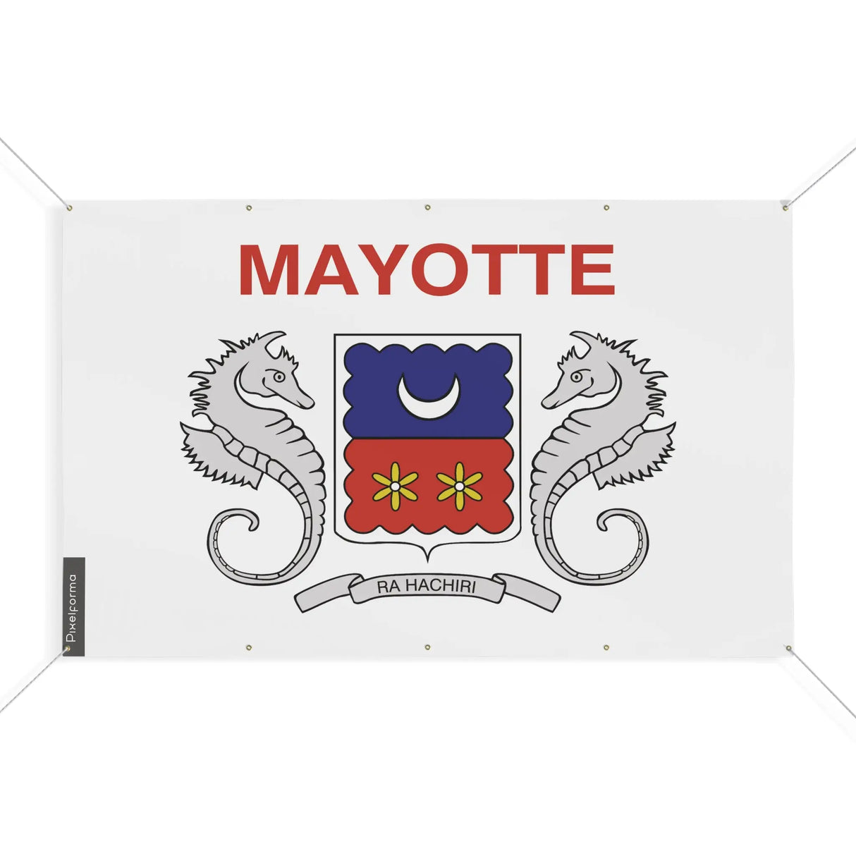Mini drapeau mayotte en polyester résistant avec œillets
