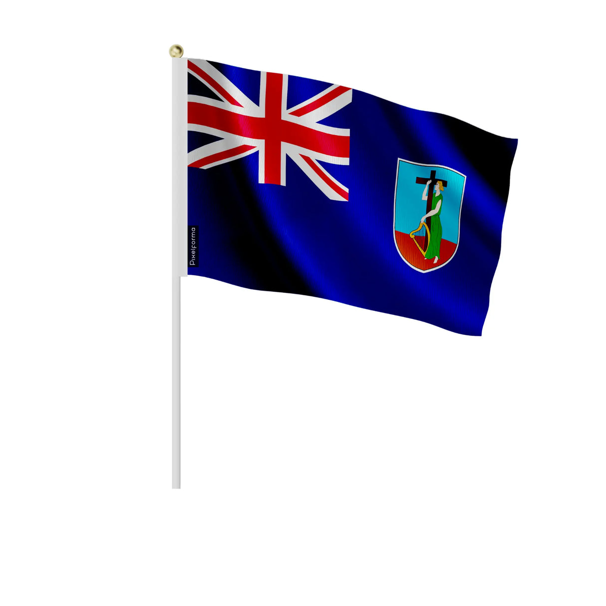 Mini drapeau montserrat en polyester à tenir à la main