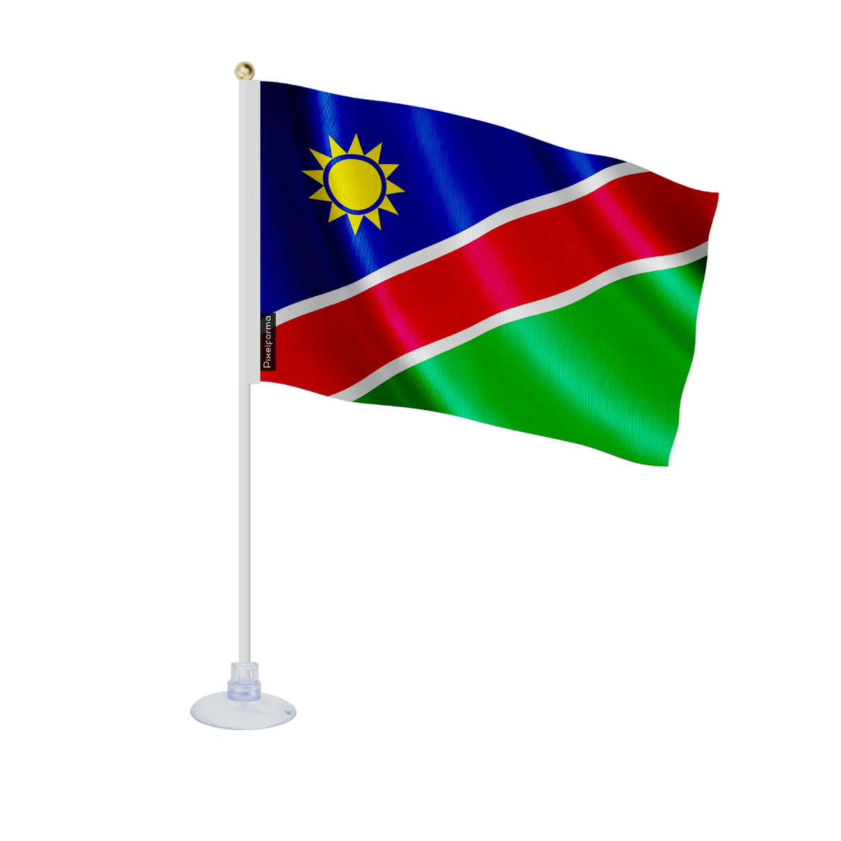 Mini drapeau namibie en polyester avec ventouse