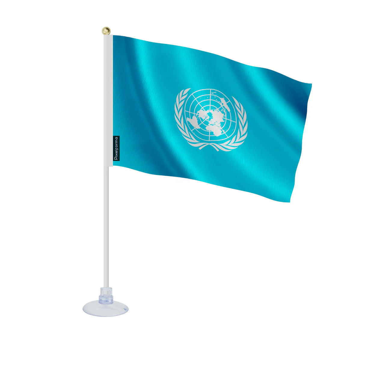 Mini drapeau nations unies polyester avec ventouse