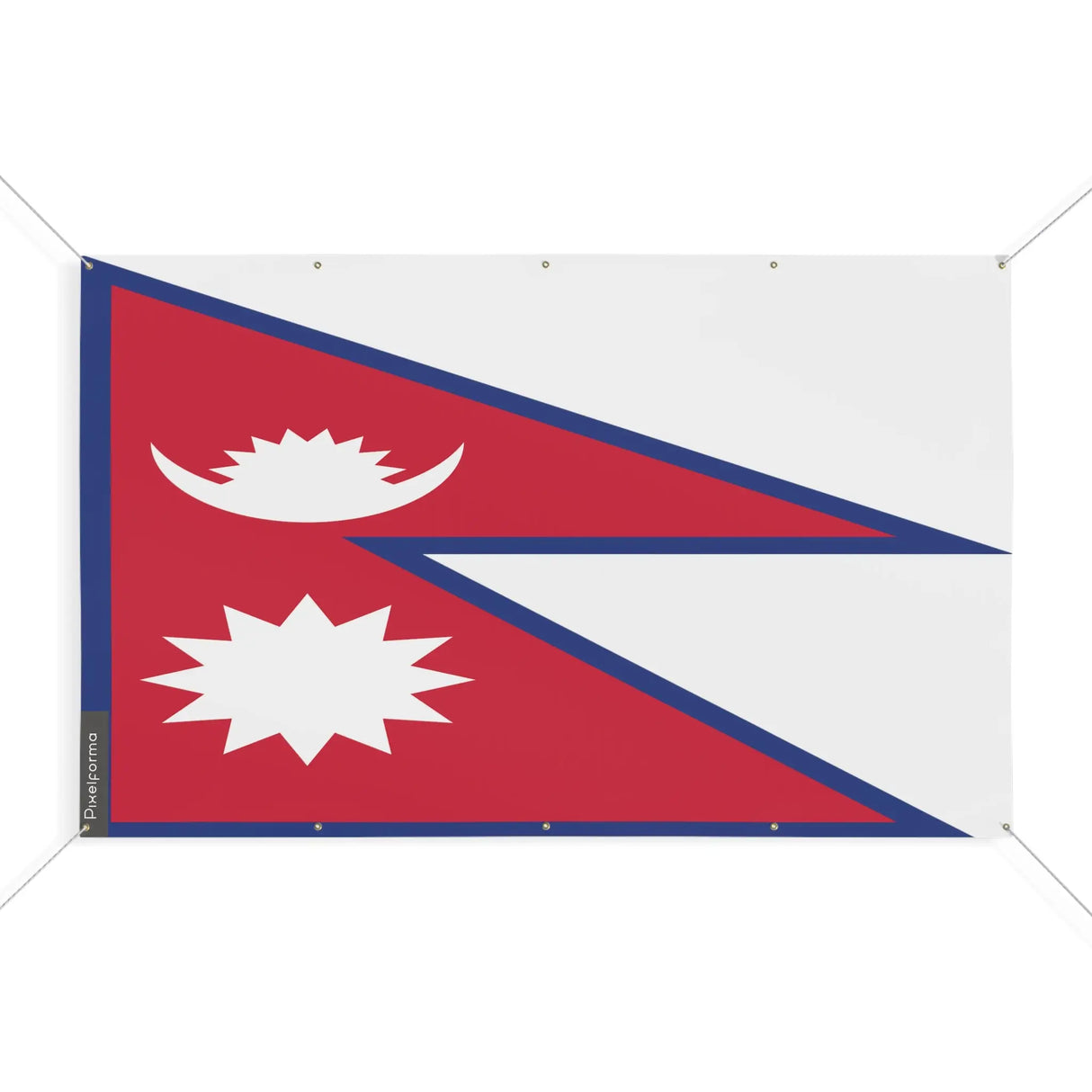 Mini drapeau népal en polyester résistant avec œillets