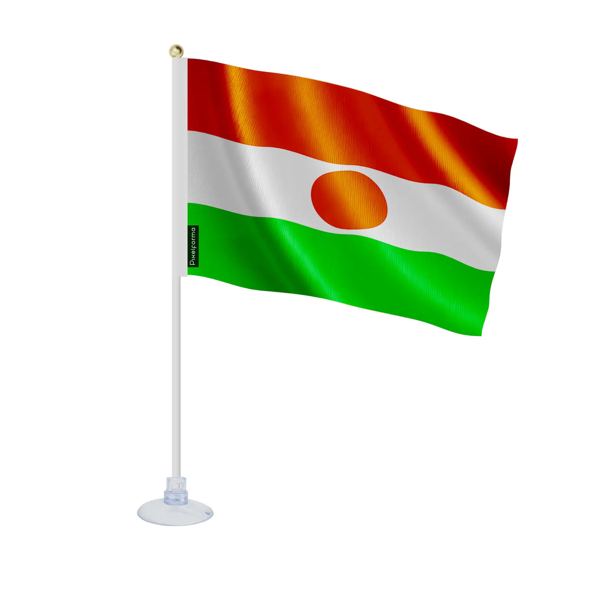 Mini drapeau niger en polyester avec ventouse pour surface lisse