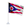 Mini drapeau ohio en polyester avec ventouse pour vitre