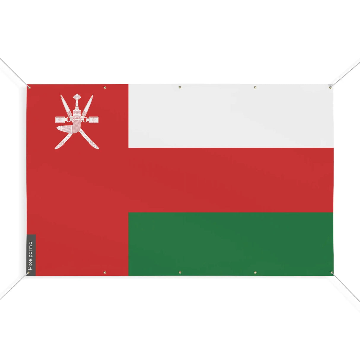 Mini drapeau oman en polyester résistant avec œillets