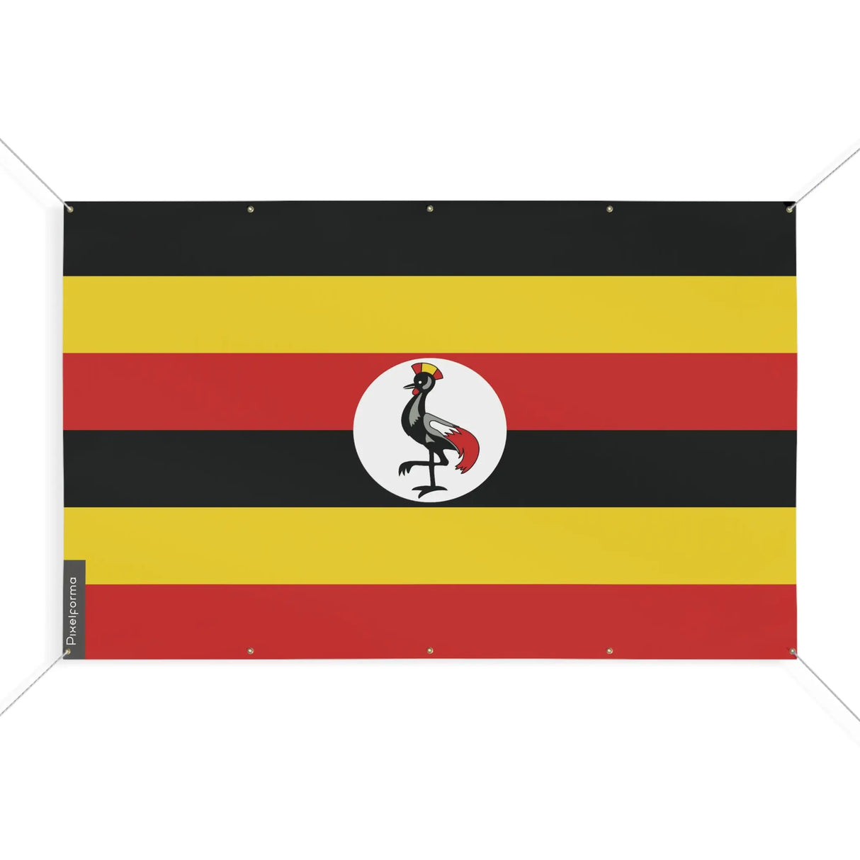 Mini drapeau ouganda en polyester résistant avec œillets