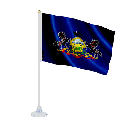 Mini drapeau pennsylvanie en polyester avec ventouse