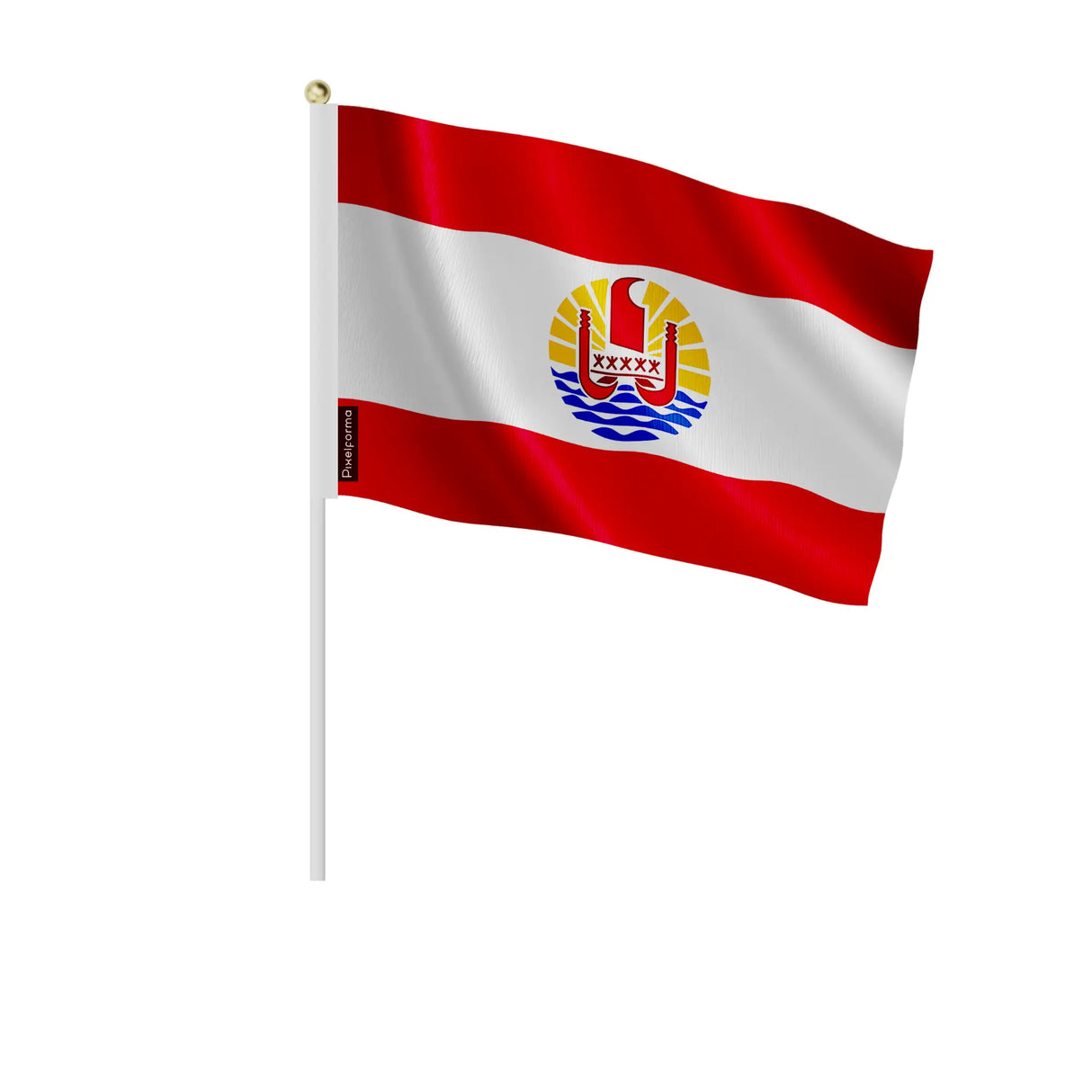 Mini drapeau polynésie française en polyester à tenir main