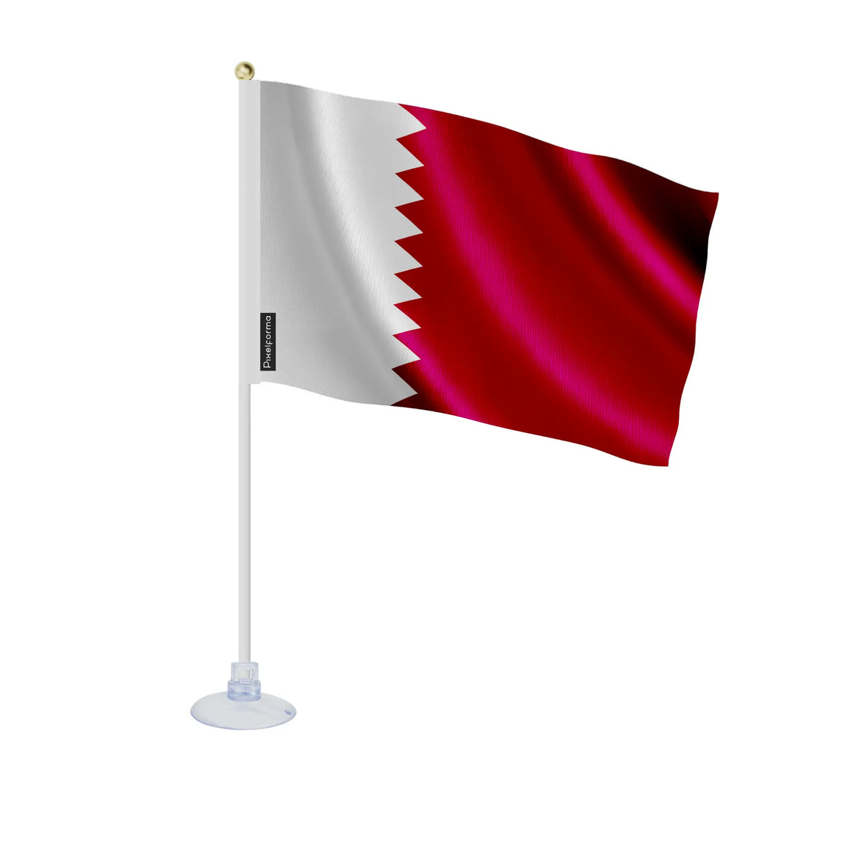 Mini drapeau qatar en polyester avec ventouse pratique