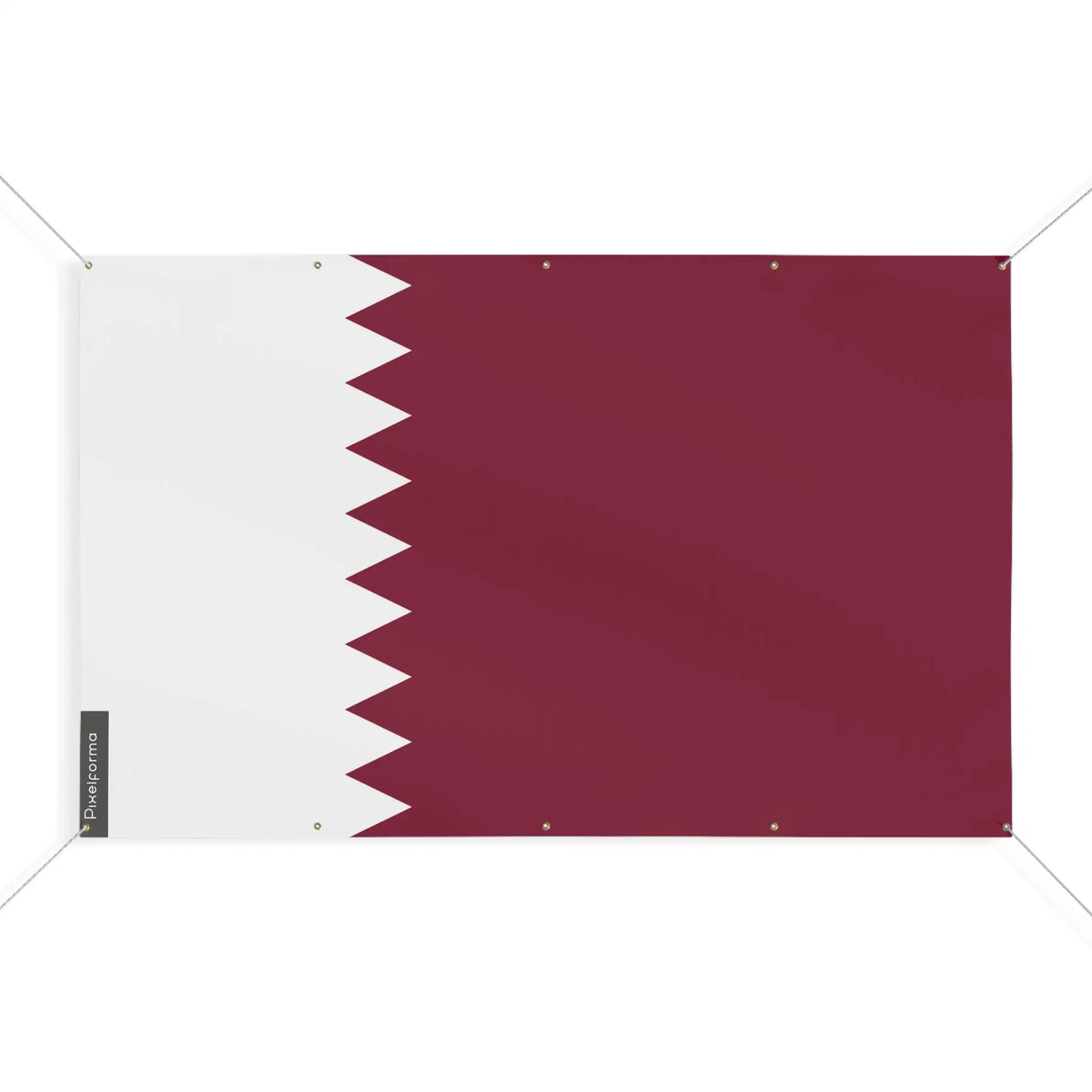 Mini drapeau qatar en polyester résistant avec œillets