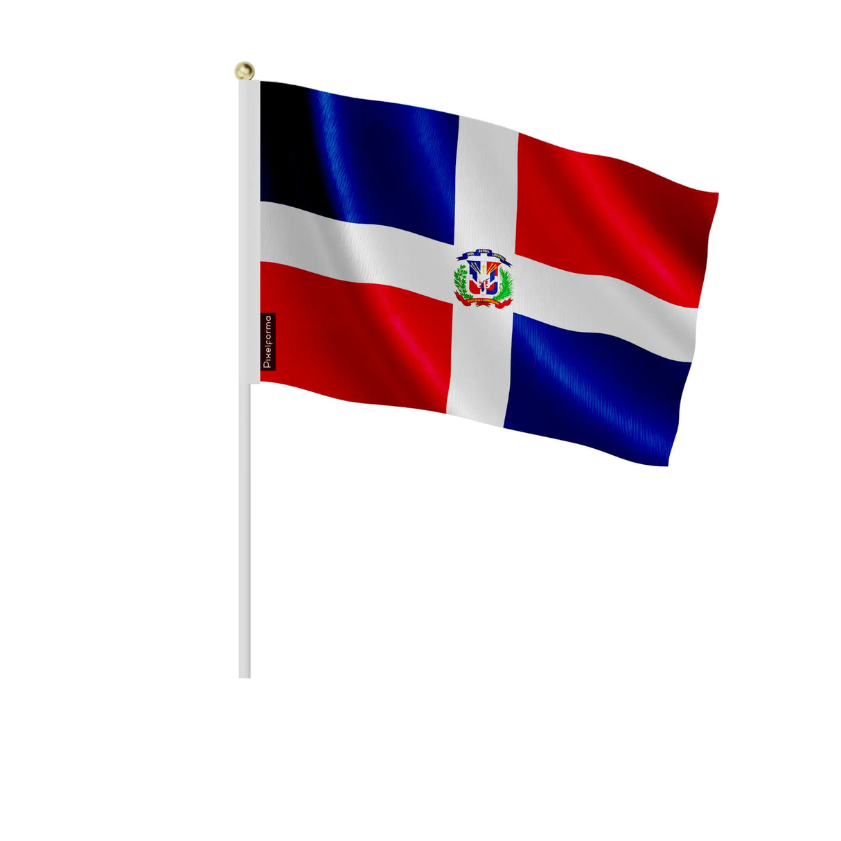 Mini drapeau république dominicaine en polyester à main