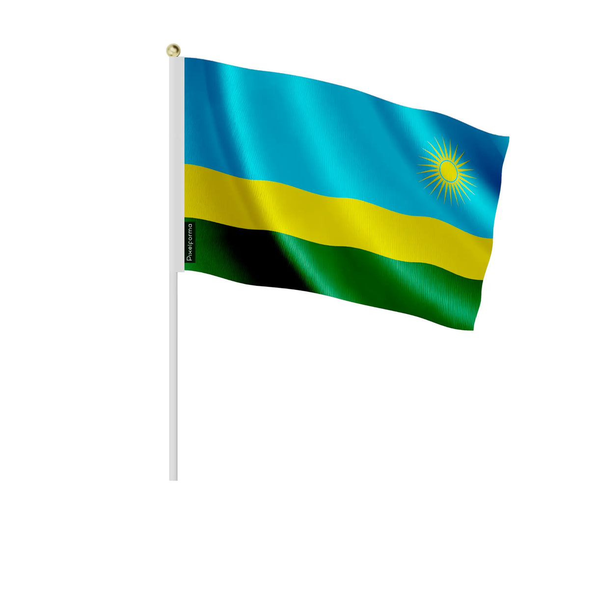 Mini drapeau rwanda en polyester à main pour célébration