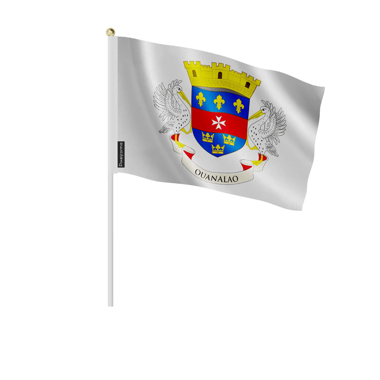 Mini drapeau saint-barthélemy en polyester à main