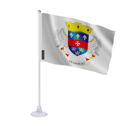 Mini drapeau saint-barthélemy polyester avec ventouse