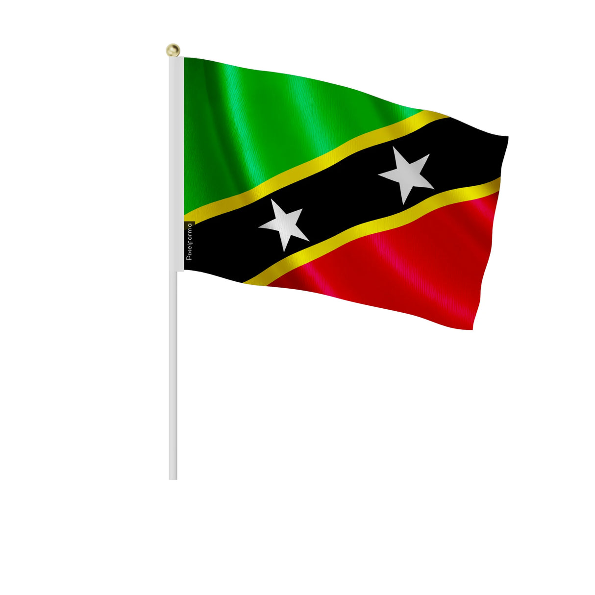 Mini drapeau saint-christophe-et-niévès en polyester à main