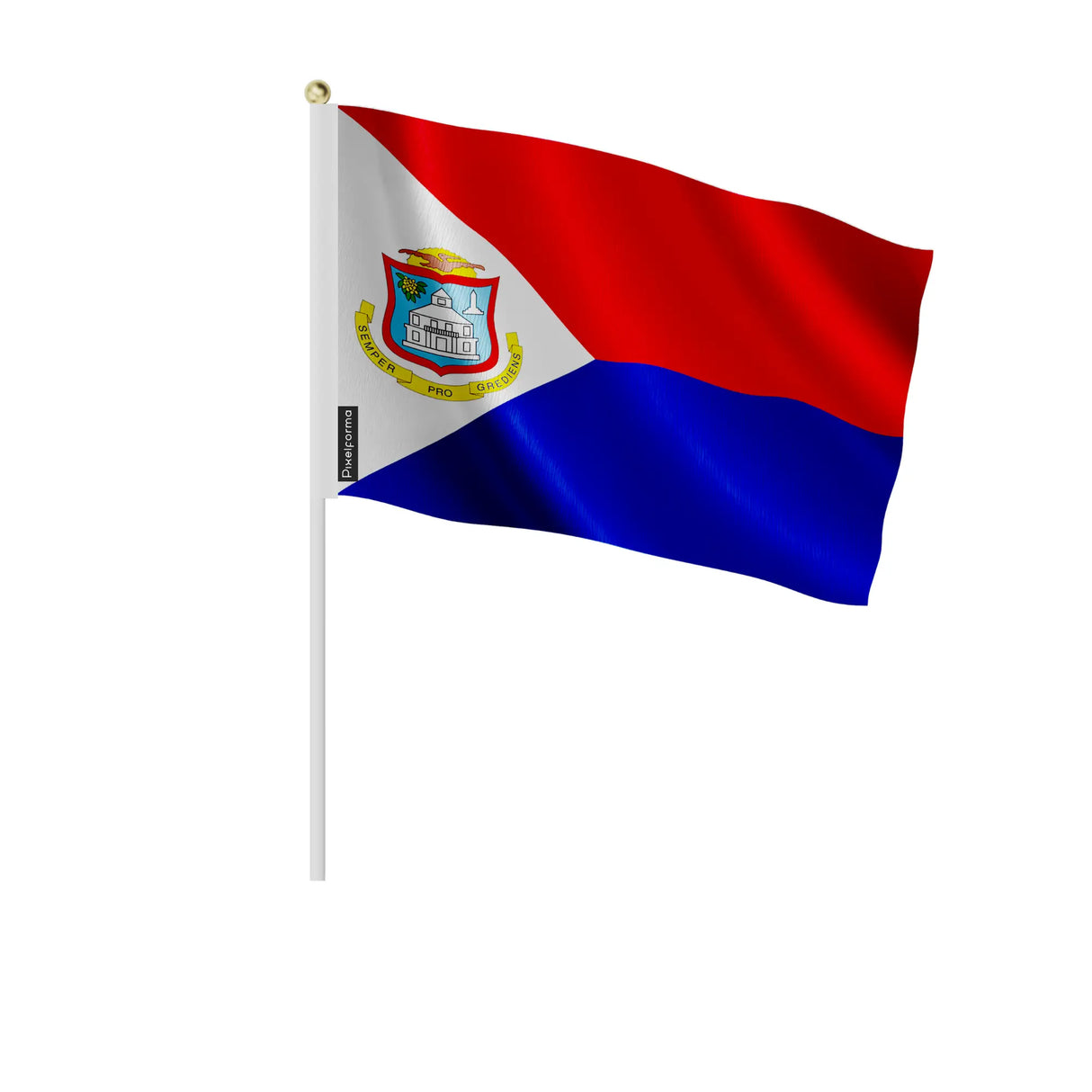 Mini drapeau saint-martin en polyester à tenir à la main