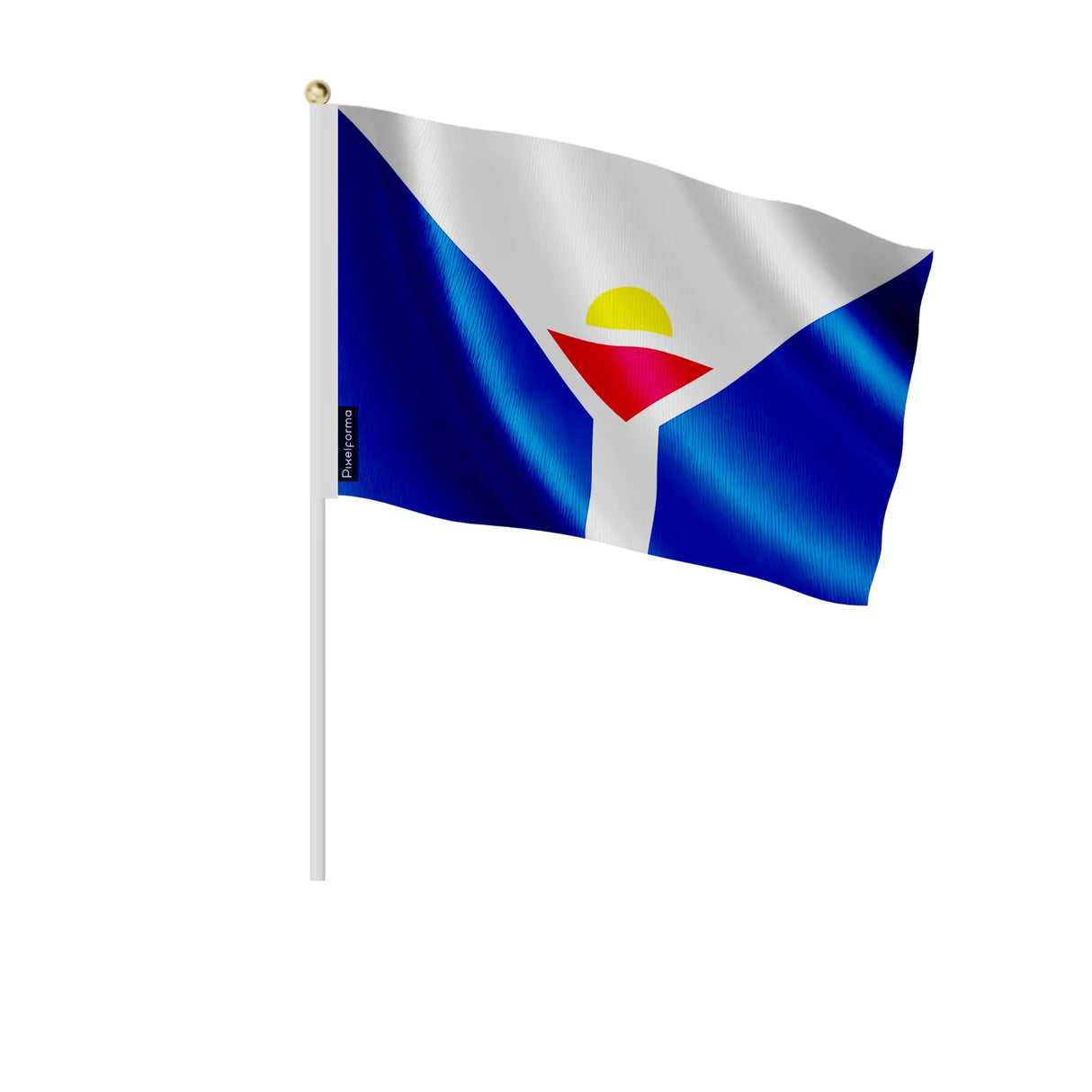 Mini drapeau saint-martin polyester à tenir à la main