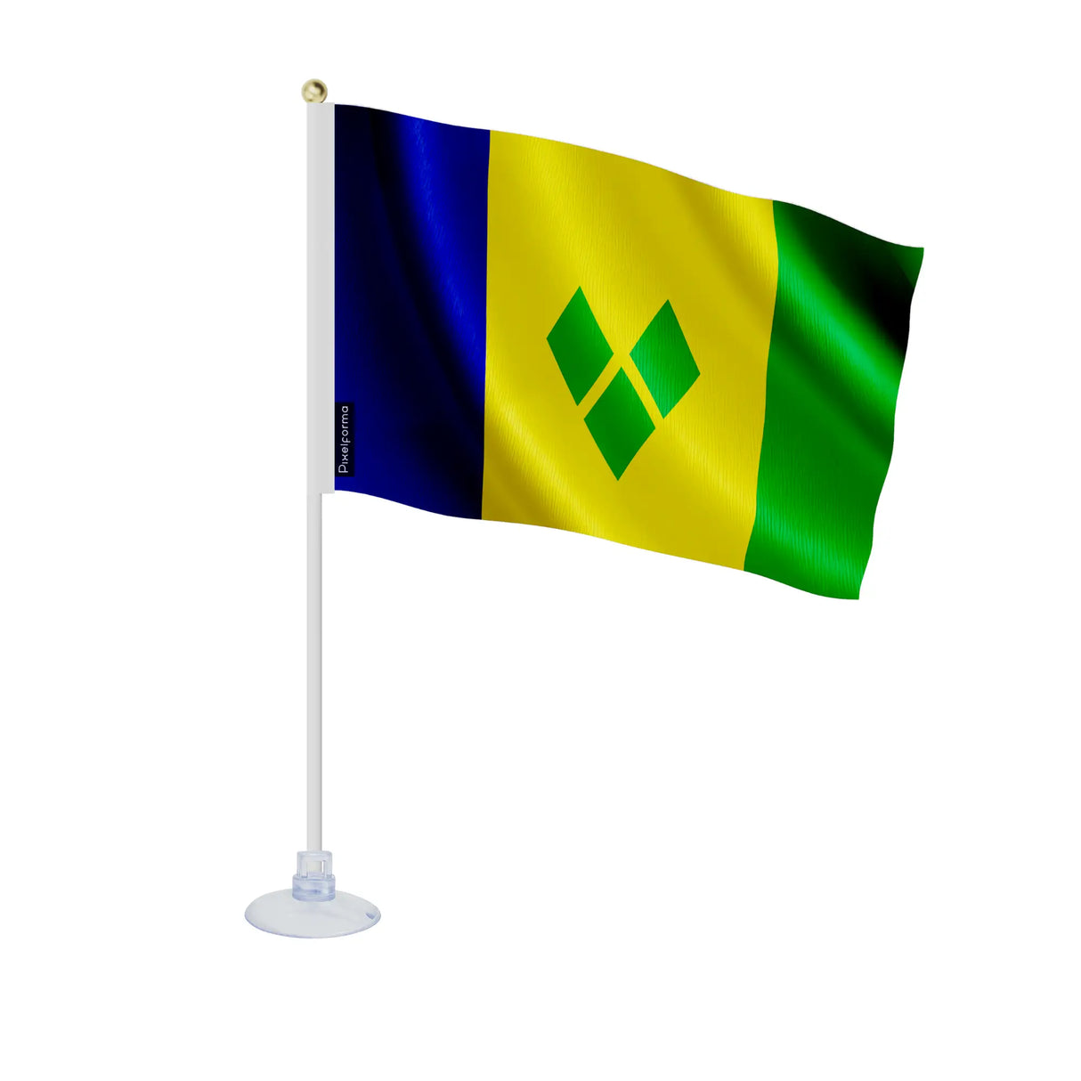 Mini drapeau saint-vincent-et-les-grenadines ventouse polyester