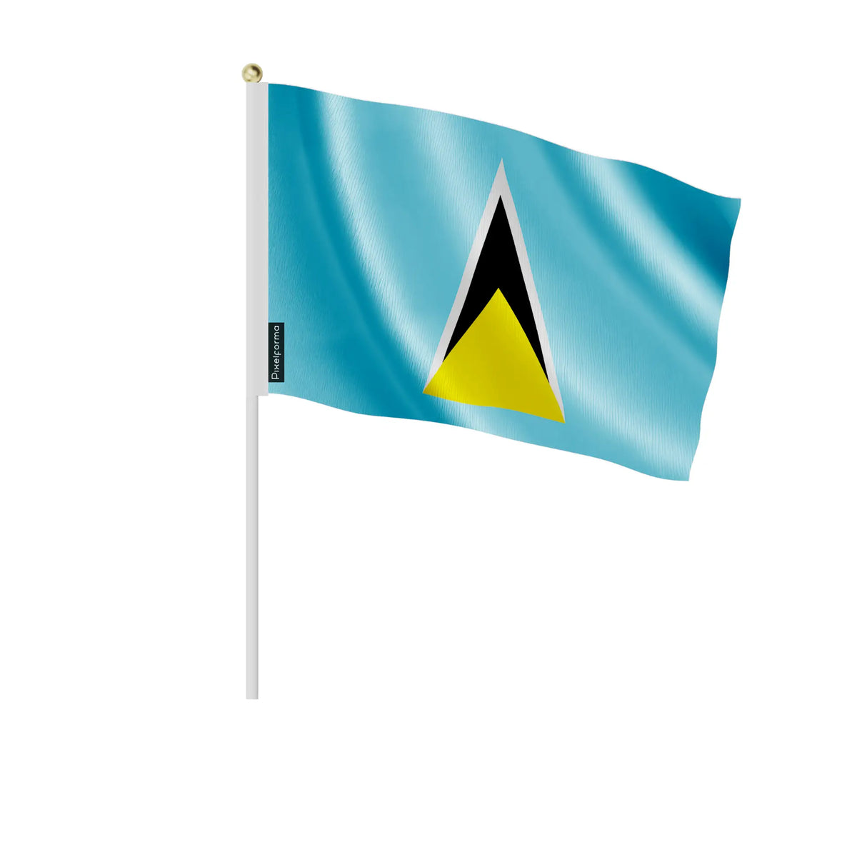 Mini drapeau sainte-lucie en polyester à tenir à la main