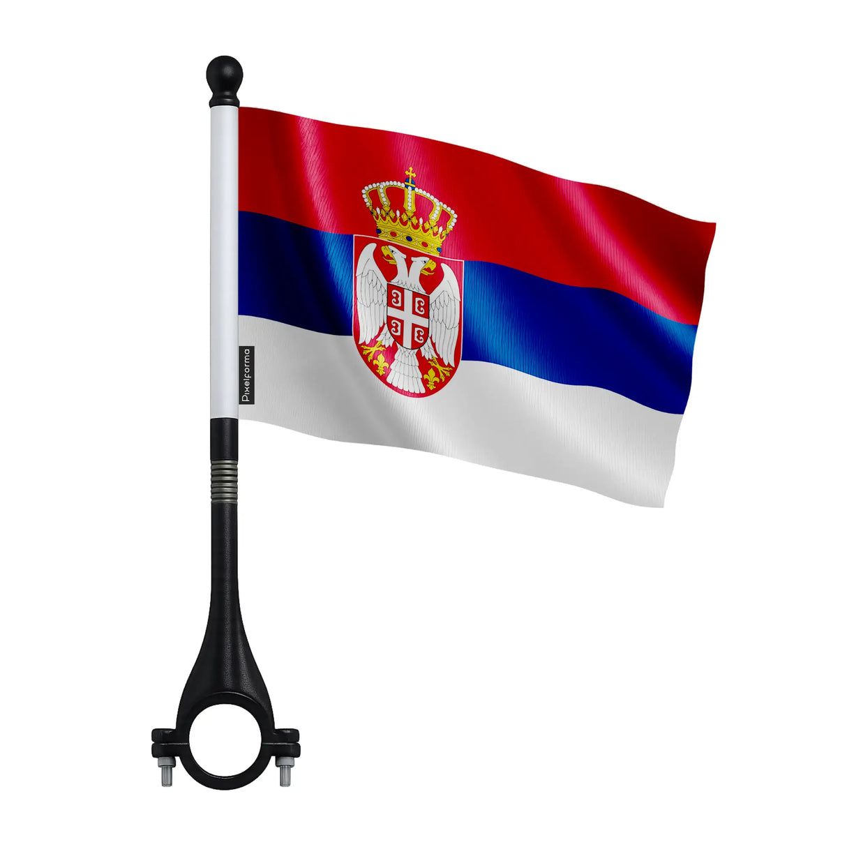 Mini drapeau serbie en polyester pour vélo haute visibilité