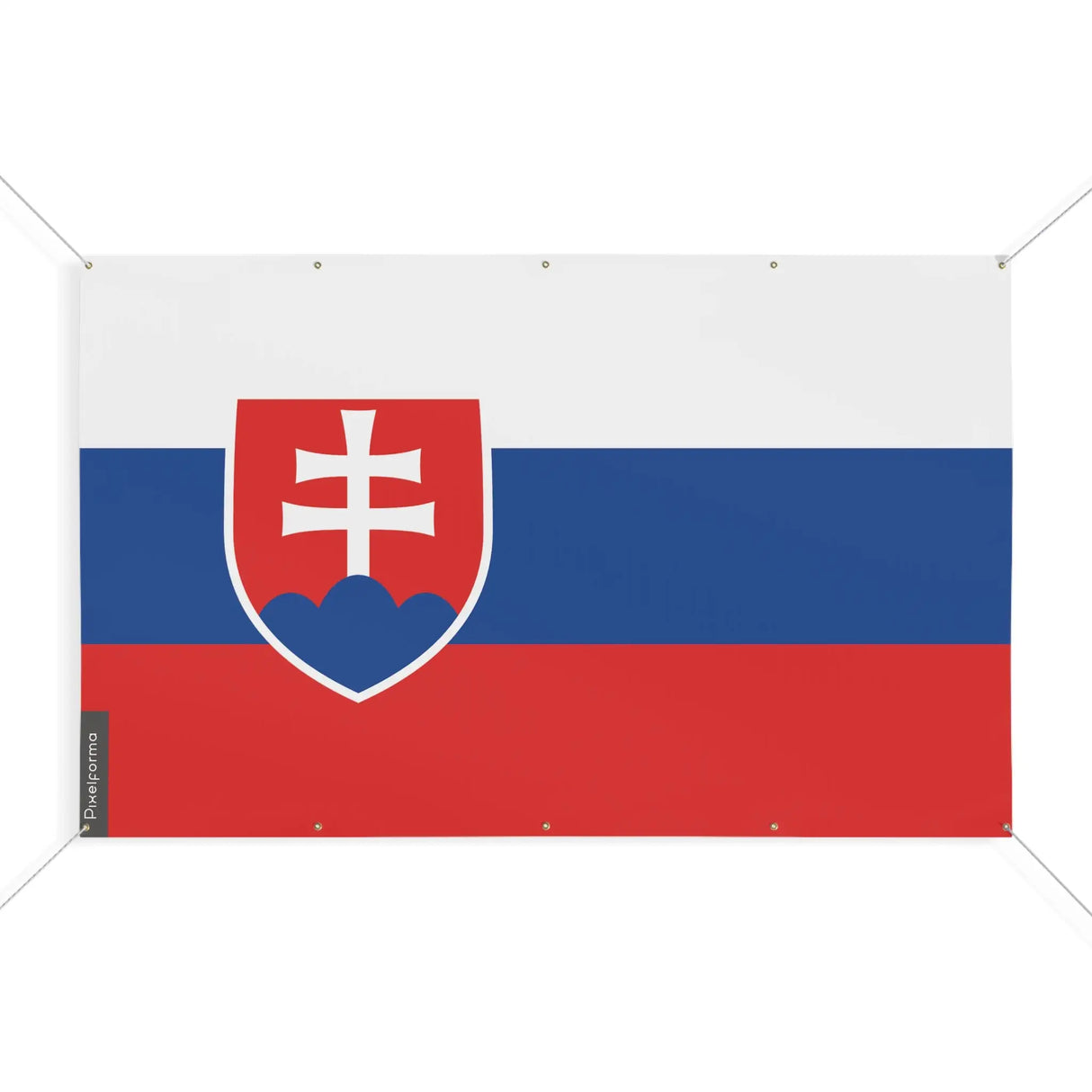 Mini drapeau slovaquie en polyester avec œillets robustes