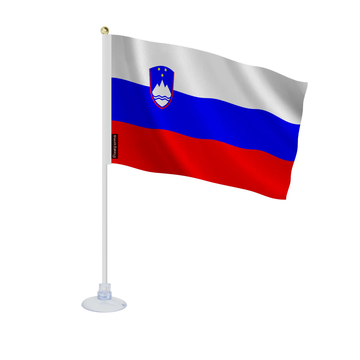 Mini drapeau slovénie en polyester avec ventouse
